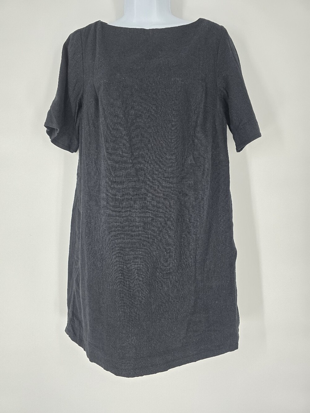 Abercrombie & Fitch Black Linen Cotton Blend Short Sleeve Mini Dress Size S